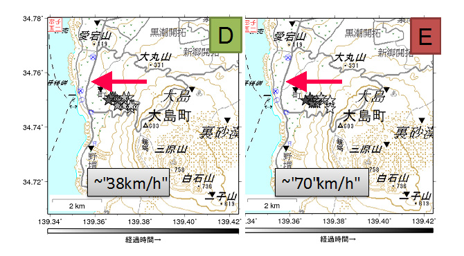 Epicenter estimation of volcanic tremors and landslides using the amplitude spatial variation of seismic waves
